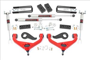 3 Inch Lift Kit UCAs M1 w/ Overloads Red Silverado/Sierra 2500HD/3500HD (20-26) Rough Country