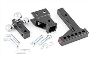 Adjustable Trailer Hitch 6 Inch Drop Multi-Ball Mount Fits 2 Inch Receiver Rough Country