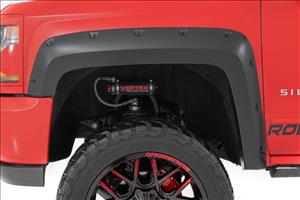 Pocket Fender Flares 6 Foot 7 Inch & 8 Foot Bed GAZ Summit White Chevy Silverado 1500 (14-18)/2500HD (15-19) Rough Country