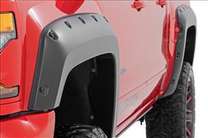 Pocket Fender Flares 5 Foot 9 Inch Bed G9K Satin Steel Chevy Silverado 1500 (14-18 & Classic) Rough Country