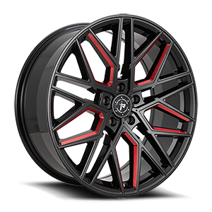 Gloss Black Red Milled