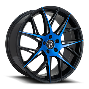 Gloss Black with Blue Machined Face