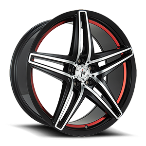 Gloss Black Machined w/ Red Accent