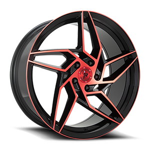 Gloss Black Machined Face w/ Red