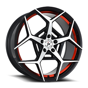 Gloss Black Machined w/ Red Accent