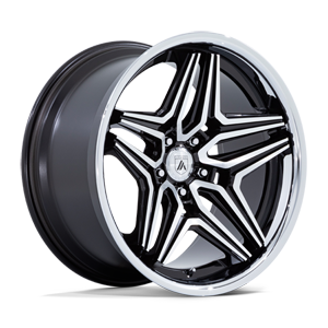 Gloss Black Machined with Chrome Lip