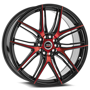 Gloss Black & Red Machined