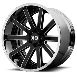 Gloss Black Milled Center w/ Chrome Lip