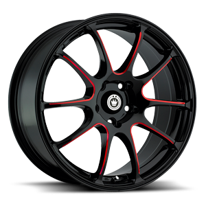 Gloss Black with Red Milling