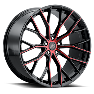 Glossy Black / Red Machined Face