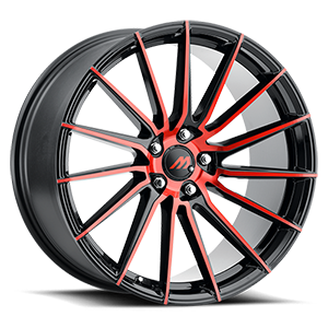 Glossy Black / Red Machined Face
